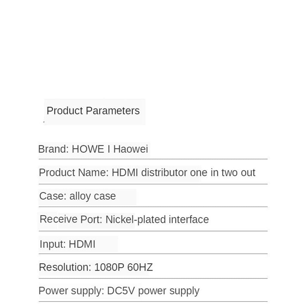1080P HDMI 1.4 1 in 2 out Splitter @30HZ HDCP Switch for Xbox PS4 TV HDTV