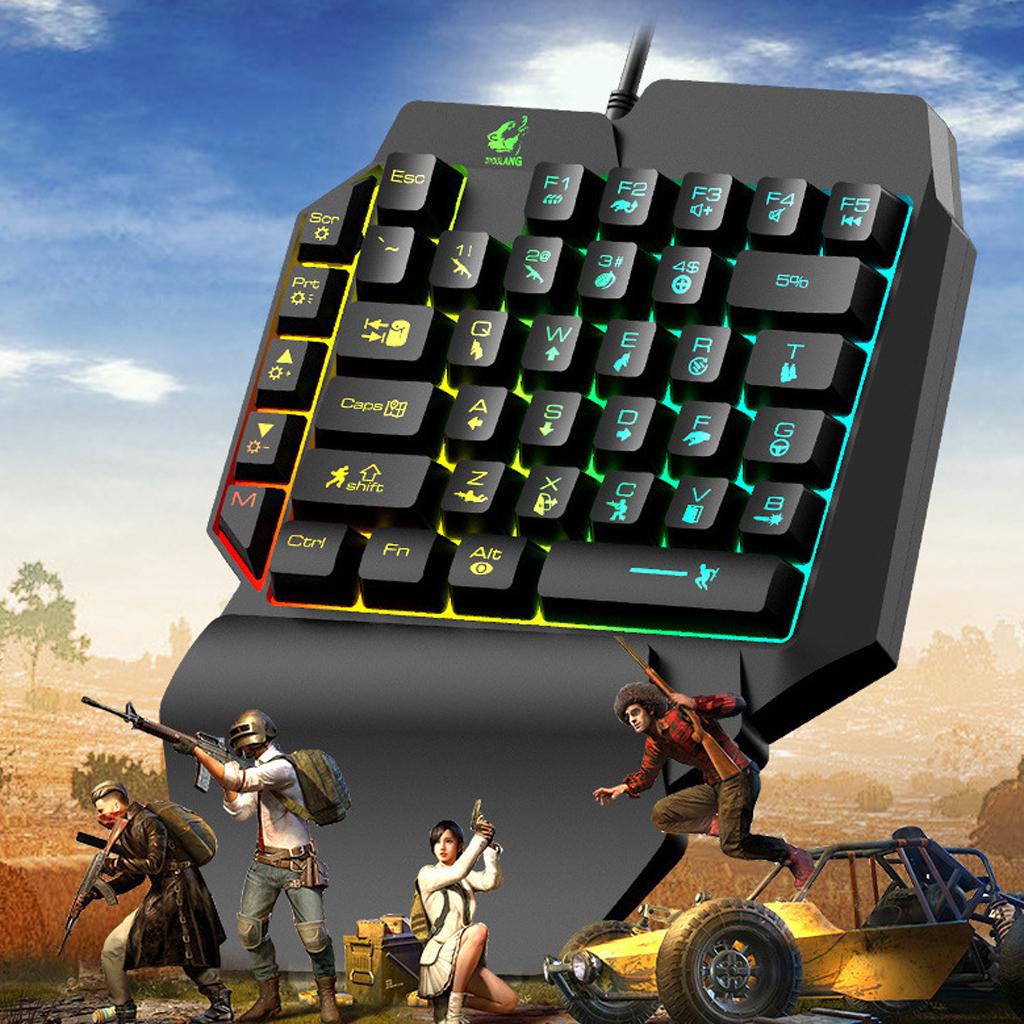 Mini One Hand Gaming Keyboard 35 Keys Game Keypad Backlit For Laptop