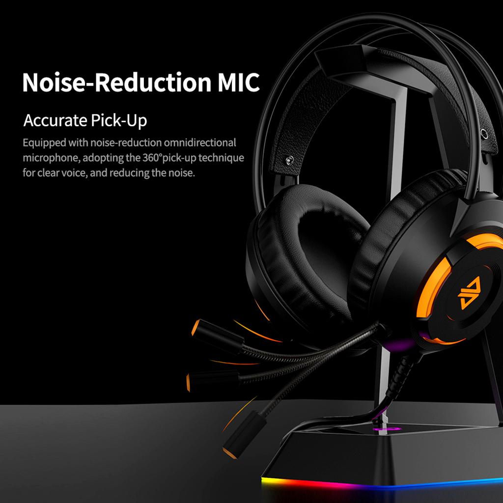 AX120 Stereo Gaming Noise-cancelling Wired Headset Black( USB)