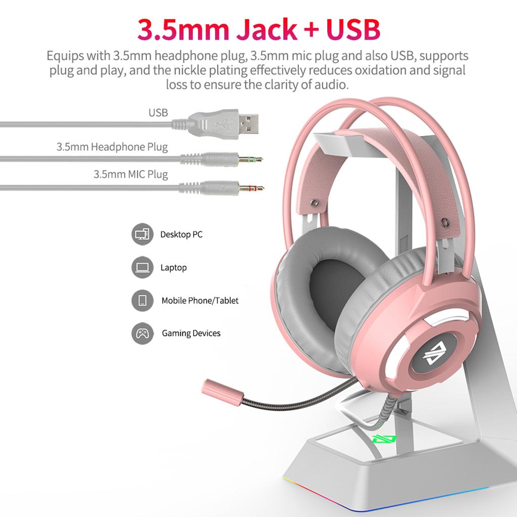 AX120 Stereo Gaming Noise-cancelling Wired Headset Black( USB)