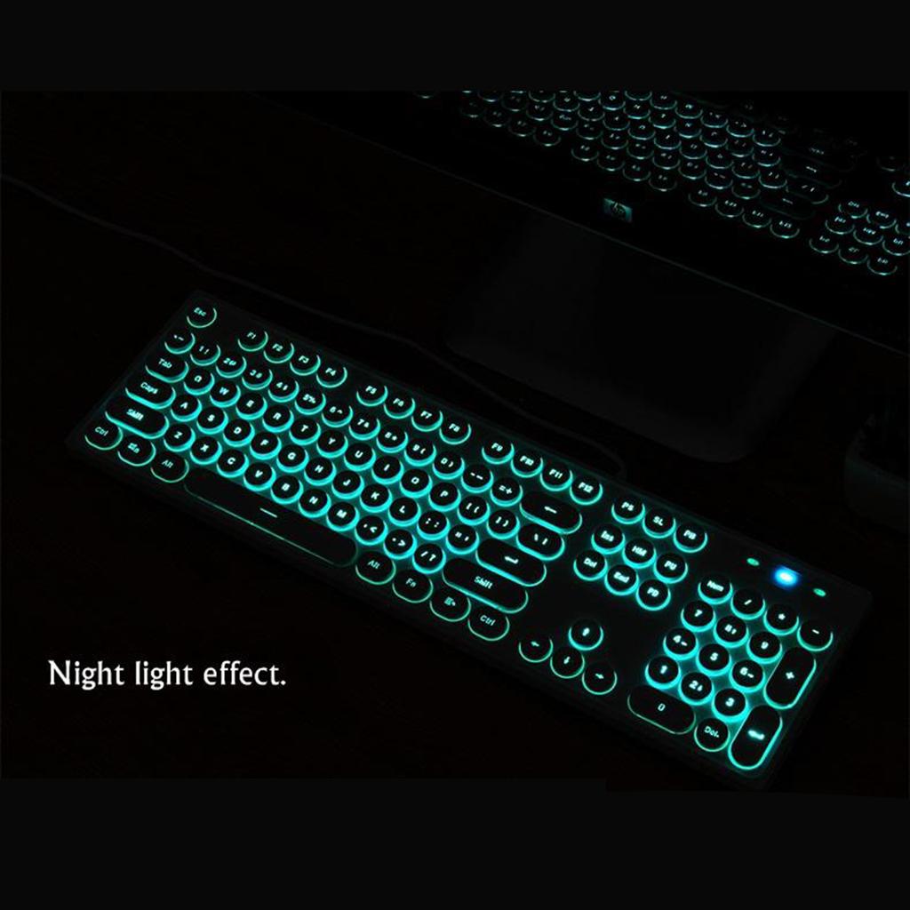 Ajazz AK325 Gaming Keyboard Backlit Wired Retro Keyboard 104 Keys White