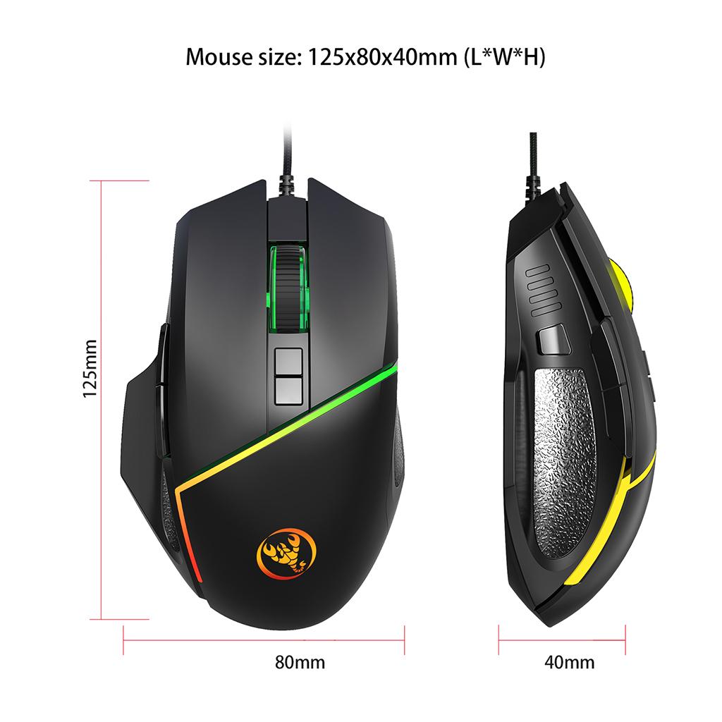 Mini One-Handed Gaming Keyboard Mouse Combo USB Wired Game 35 Keys Accessory V100+A876