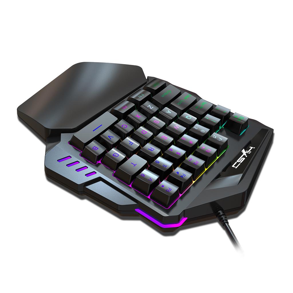 Mini One-Handed Gaming Keyboard Mouse Combo USB Wired Game 35 Keys Accessory V100+A907