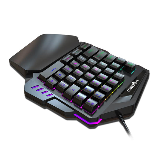 One Handed Gaming Keyboard 35 Keys Wired Backlit Mini Keypad