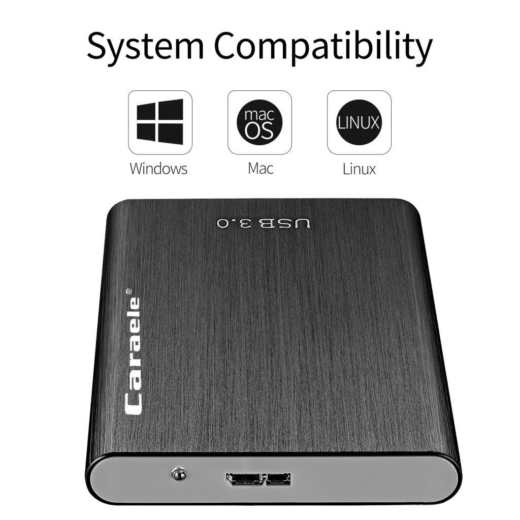 Portable High Speed USB3.0 External Hard Disk Drive Black 500G