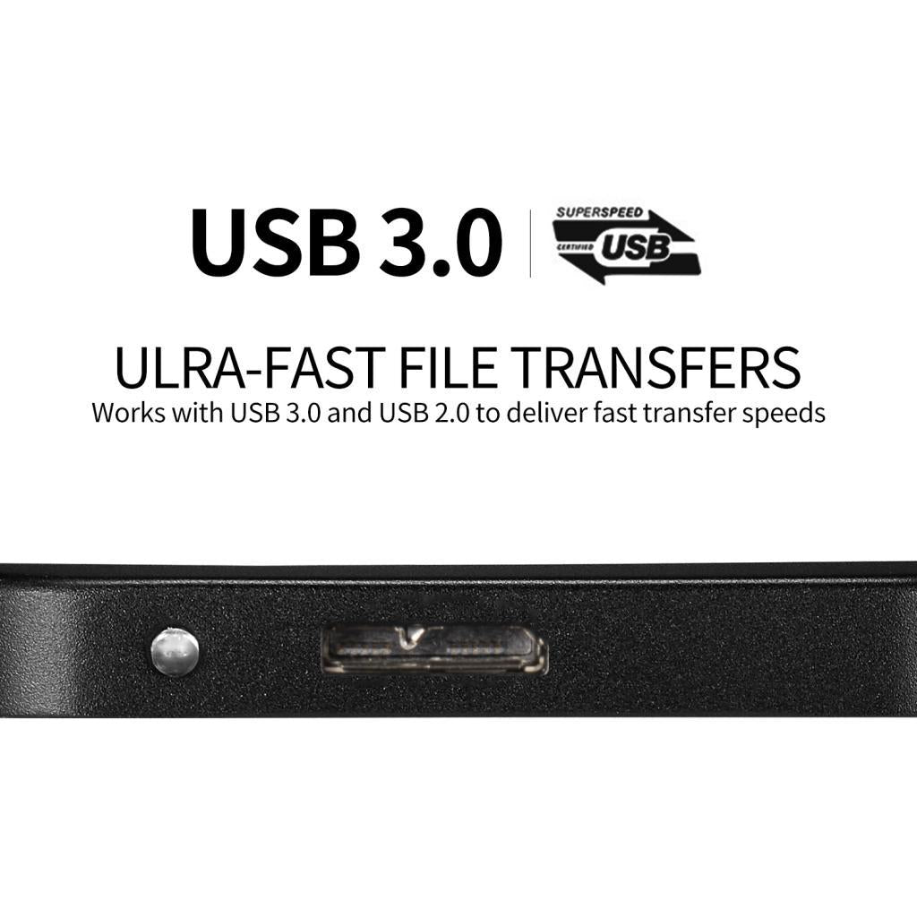 Portable High Speed USB 3.0 Mobile Hard Disk Storage Black 2T