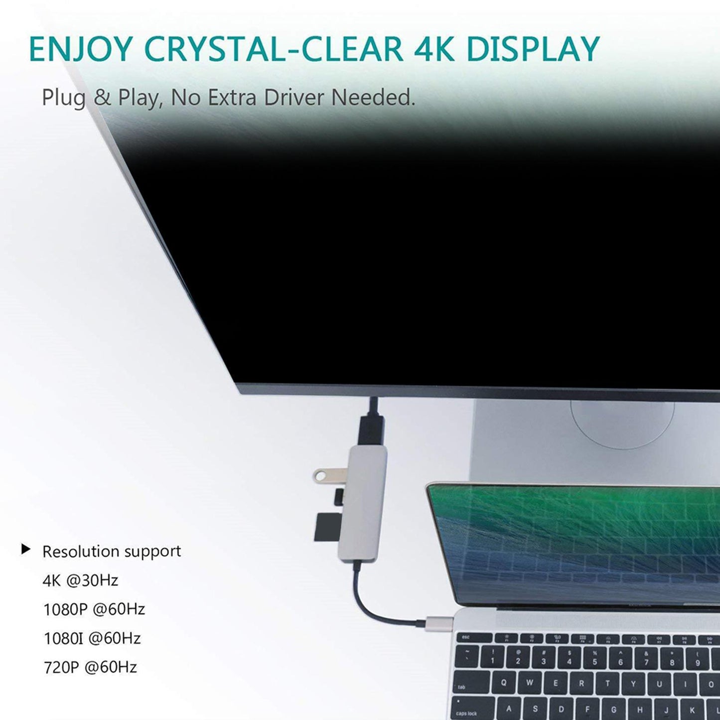 Type C USB 3.1 to HDMI USB 3.0 Adapter 5 in 1 Hub For Macbook Pro 2019/2018