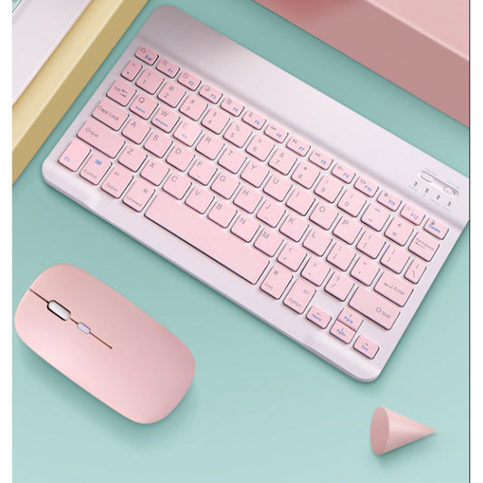2.4GHz Bluetooth Keyboard Mouse Comb Set for iPad  10 inch pink