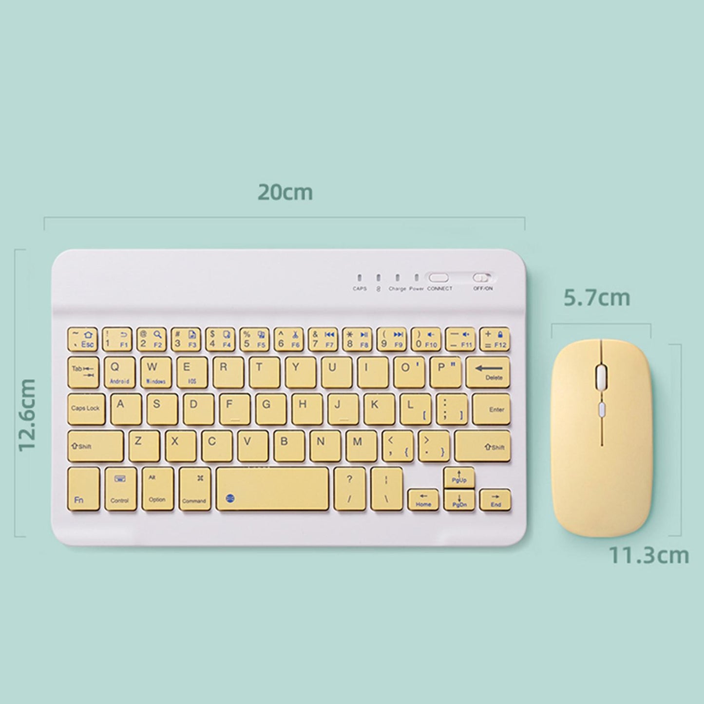 2.4GHz Bluetooth Keyboard Mouse Comb Set for iPad  10 inch white