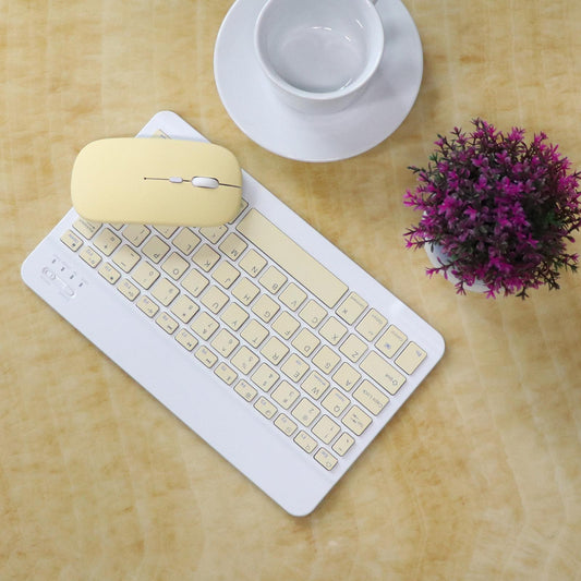 2.4GHz Bluetooth Keyboard Mouse Comb Set for iPad  10 inch  yellow