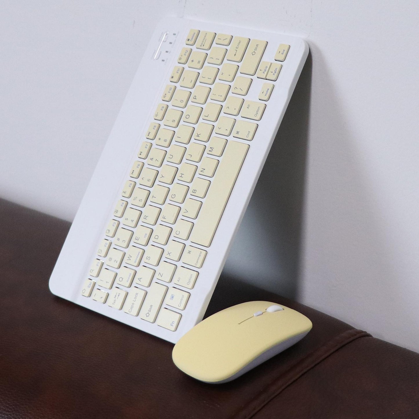 2.4GHz Bluetooth Keyboard Mouse Comb Set for iPad  10 inch  yellow