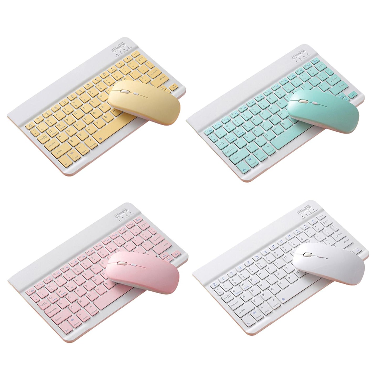 2.4GHz Bluetooth Keyboard Mouse Comb Set for iPad  10 inch  yellow