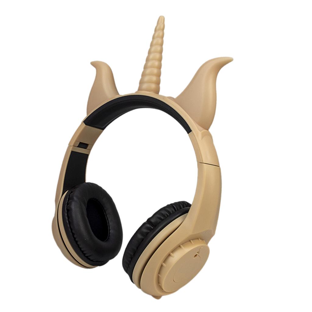 Cute Unicorn 3.5mm Wired Headphone Girls 103dB Music Headset Rose Gold