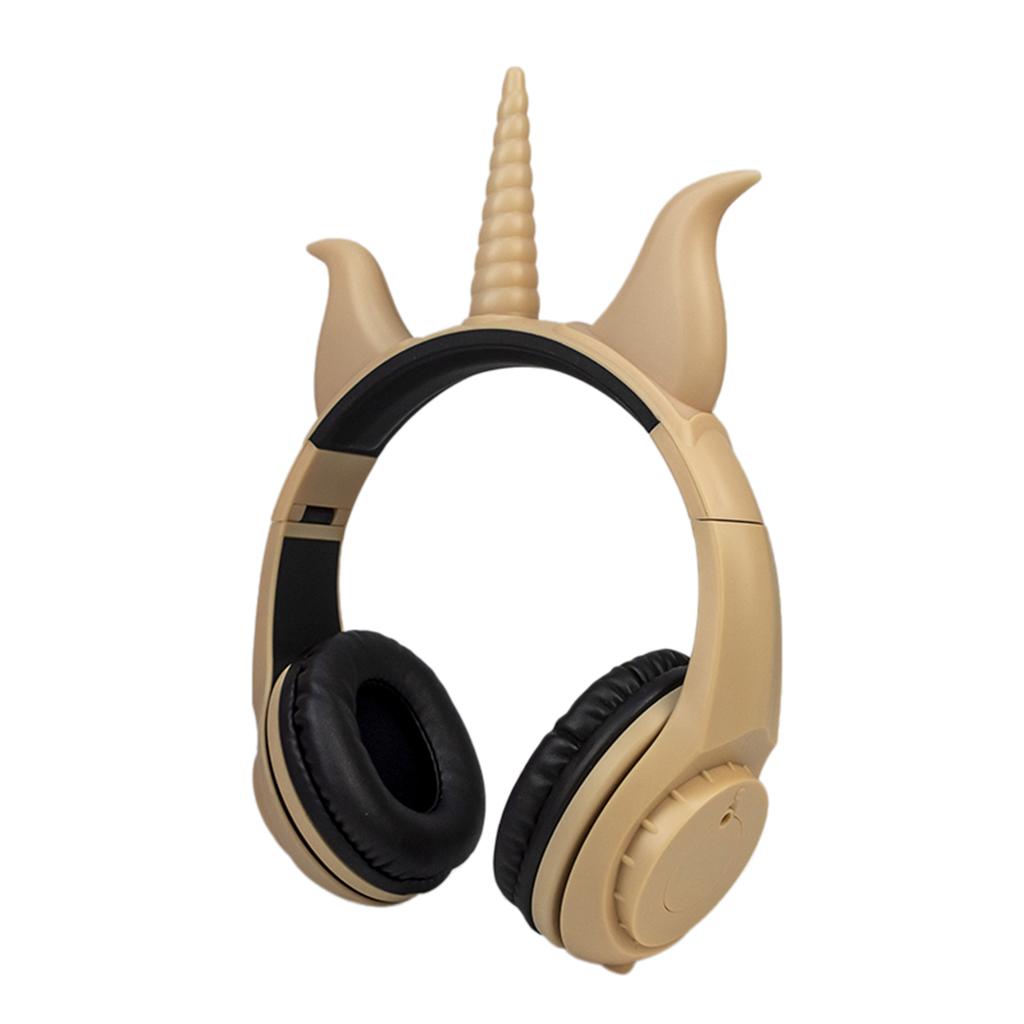 Cute Unicorn 3.5mm Wired Headphone Girls 103dB Music Headset Rose Gold