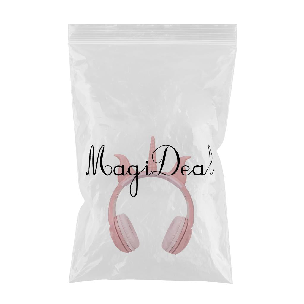 Cute Unicorn 3.5mm Wired Headphone Girls 103dB Music Headset Peach