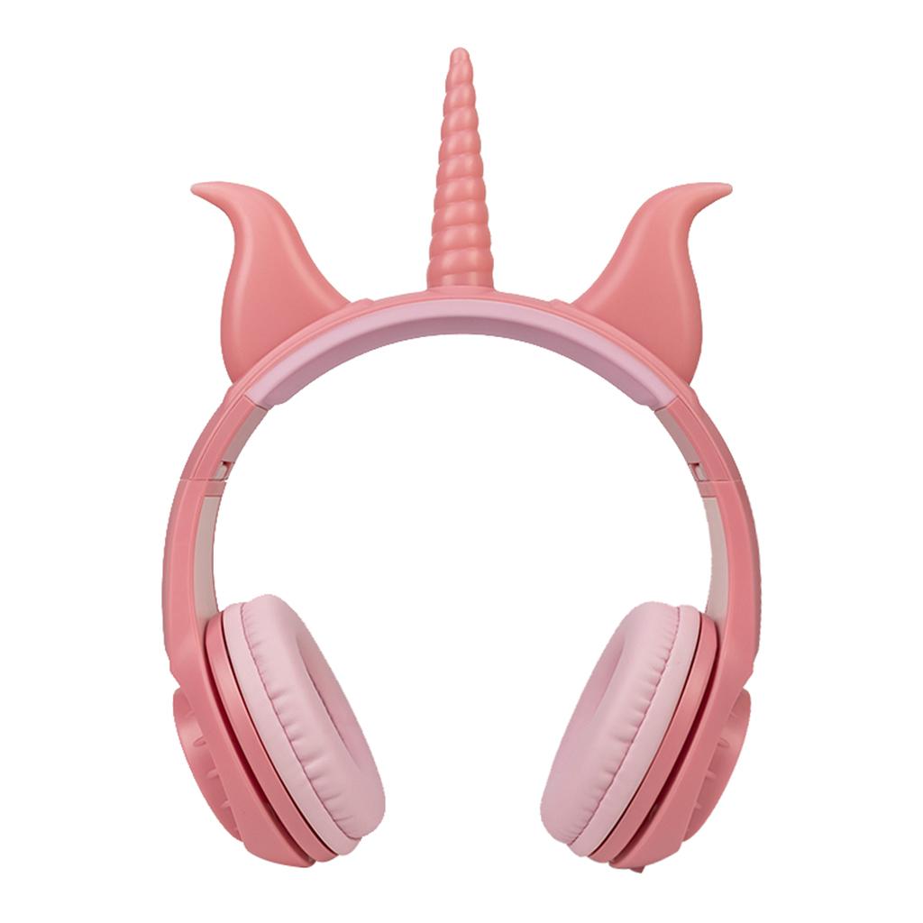 Cute Unicorn 3.5mm Wired Headphone Girls 103dB Music Headset Peach