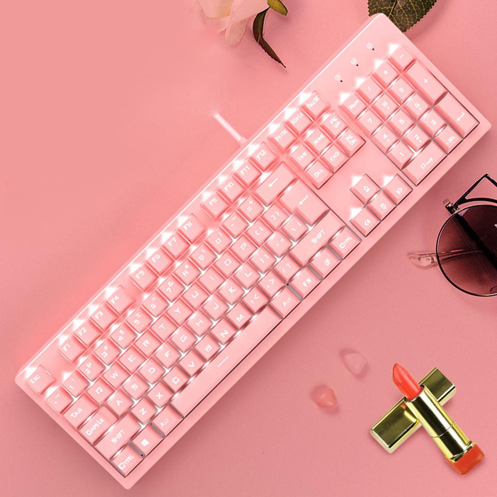 Computer Desktop Gaming Keyboard and Mouse +Gaming Headset +Mouse Pad  Pink