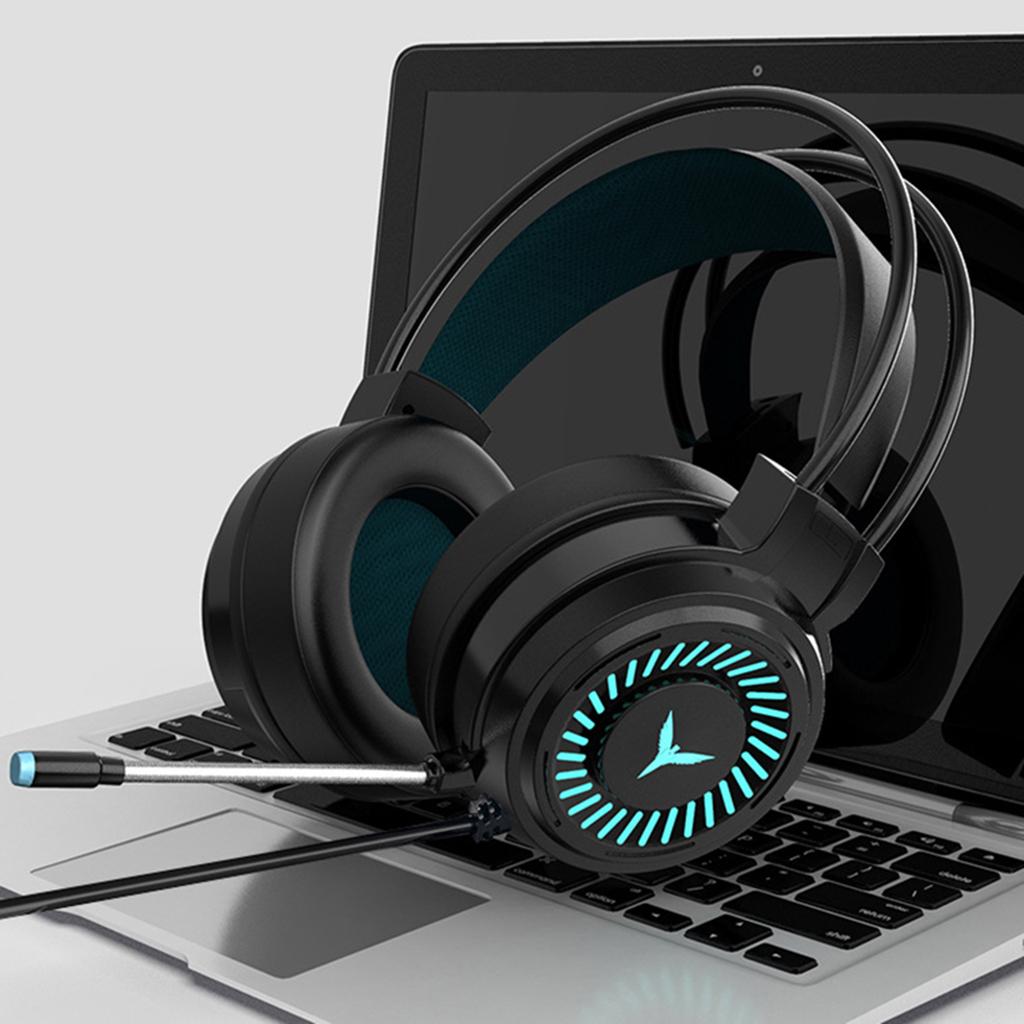 G58 Gaming Headset Stereo Surround Headphone 3.5mm Wired w/Mic LED Black