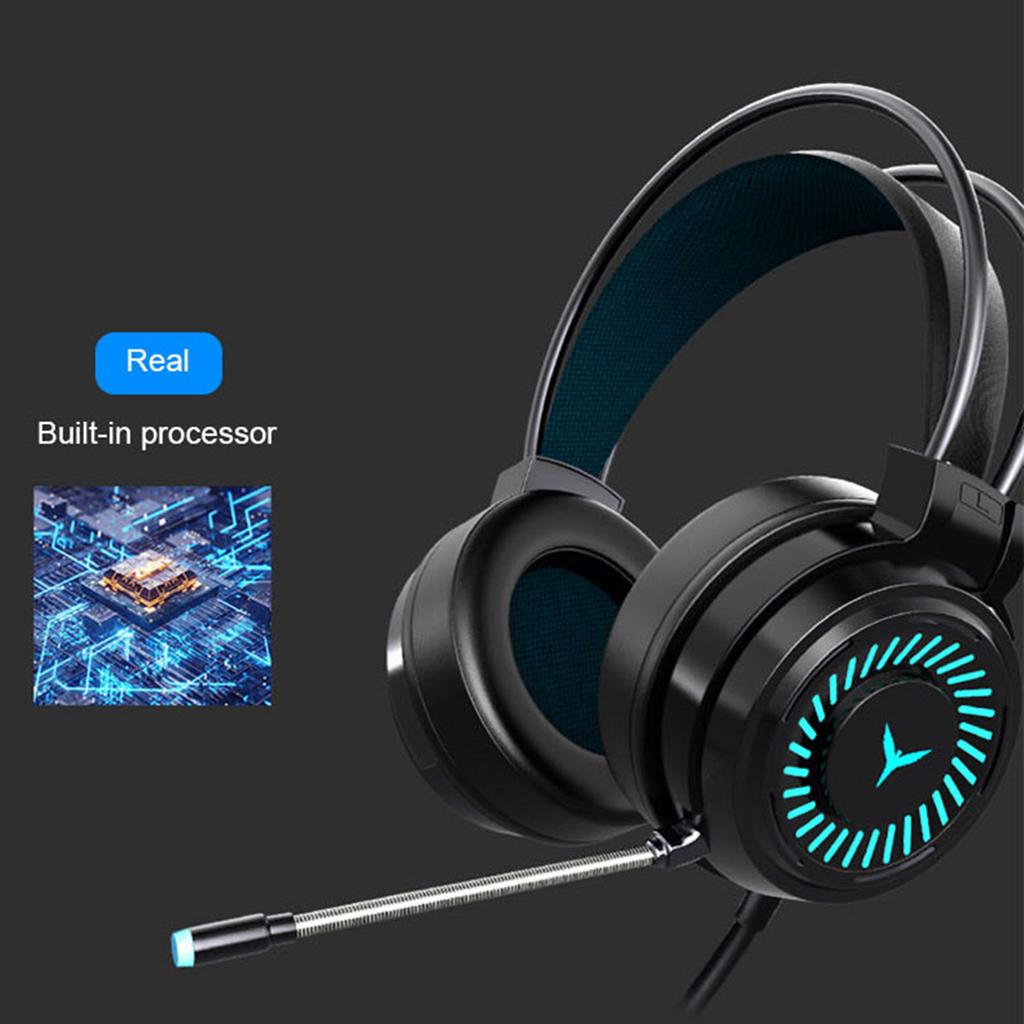 G58 Gaming Headset Stereo Surround Headphone 3.5mm Wired w/Mic LED Black