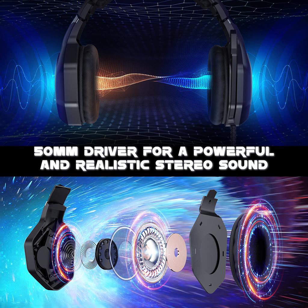 3.5mm Wired Gaming Headset Headphones With Microphone For PC Laptop Phone