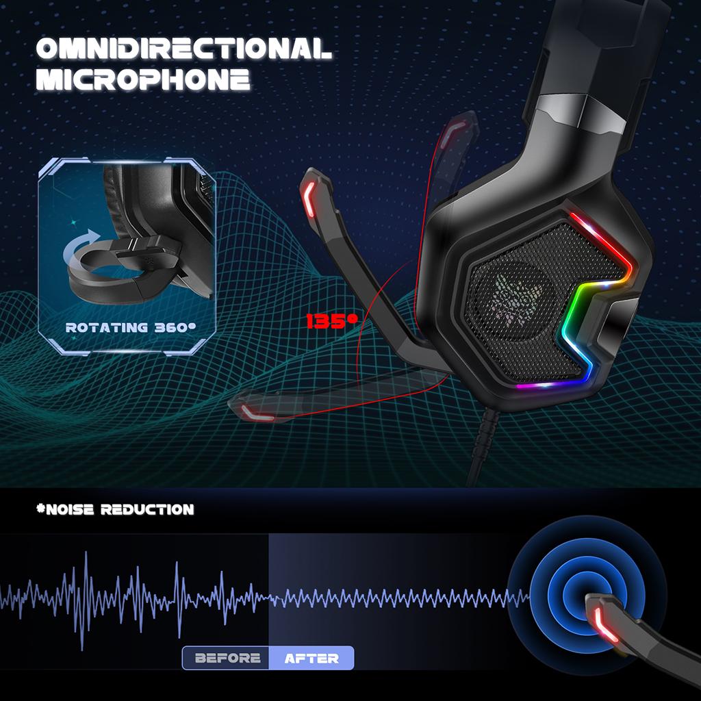 3.5mm Wired Gaming Headset Headphones With Microphone For PC Laptop Phone