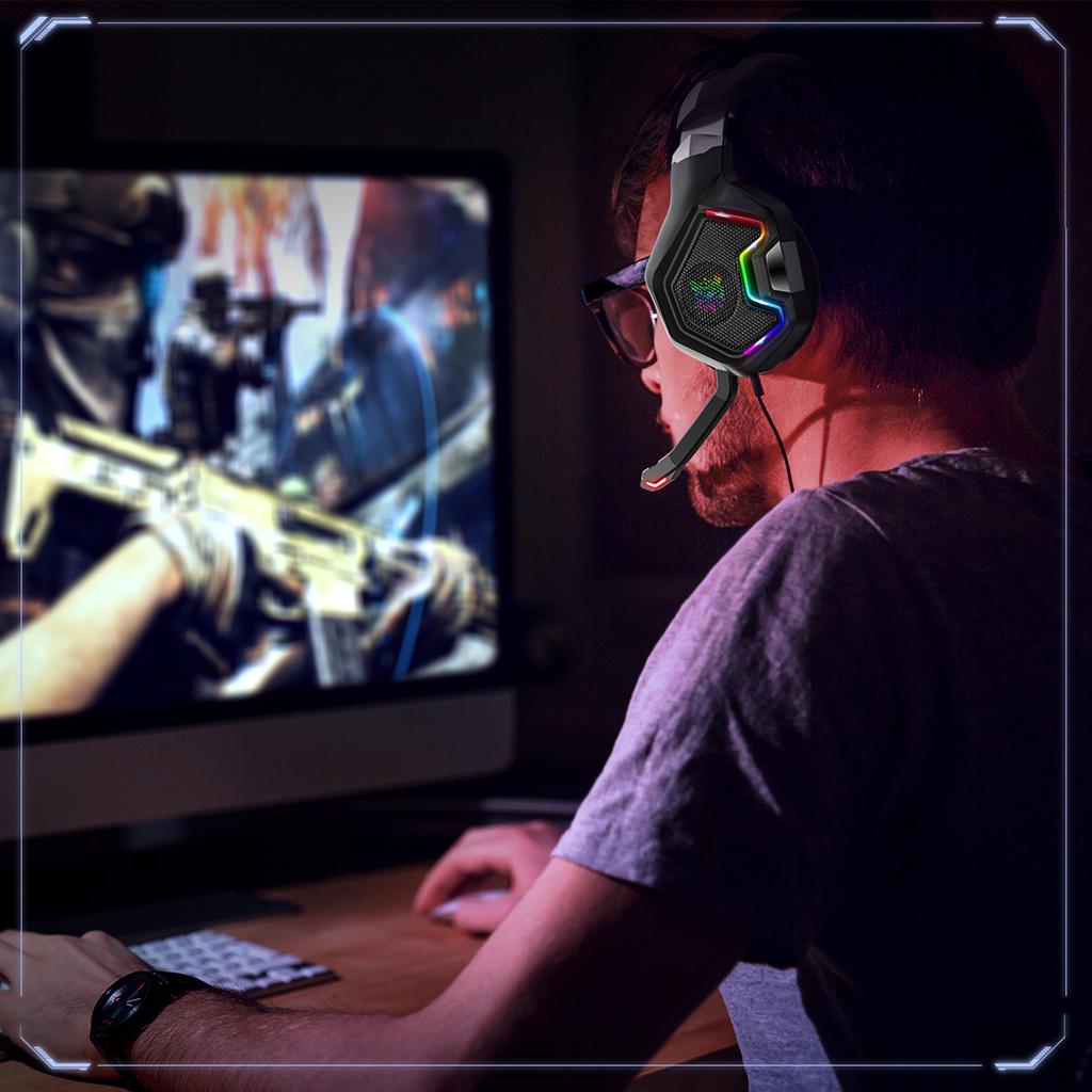 3.5mm Wired Gaming Headset Headphones With Microphone For PC Laptop Phone