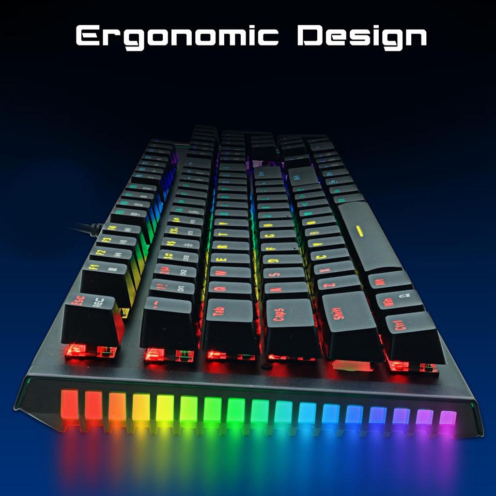Mechanical Gaming Keyboard with RGB Backlit 104 Keys Blue Switches