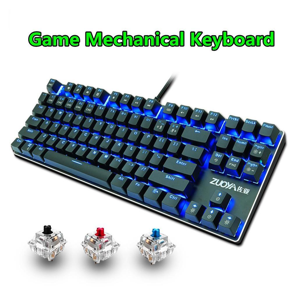ZUOYA Gaming Mechanical Keyboard Wired Backlit 87Key Blue Switch RGB