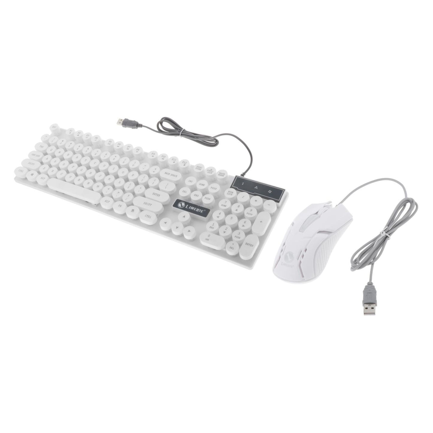 Wired Gaming Keyboard RGB Backlit Multimedia Keys punk  white