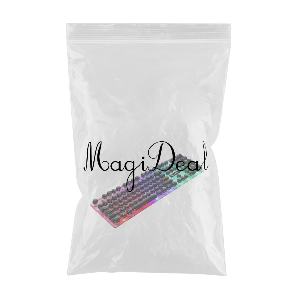 Wired Gaming Keyboard RGB Backlit Multimedia Keys punk  black