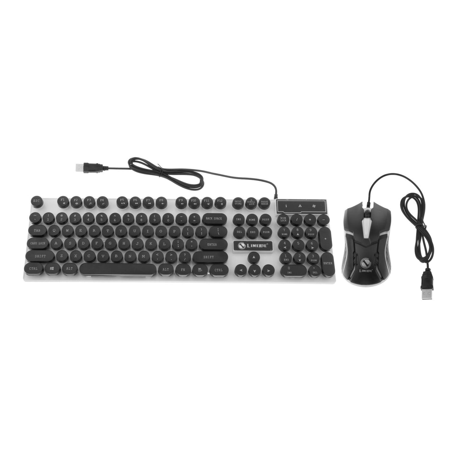 Wired Gaming Keyboard RGB Backlit Multimedia Keys punk  black