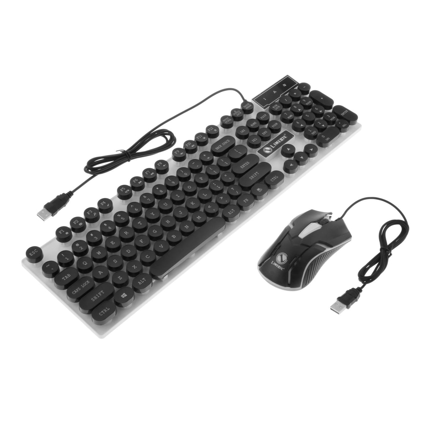 Wired Gaming Keyboard RGB Backlit Multimedia Keys punk  black