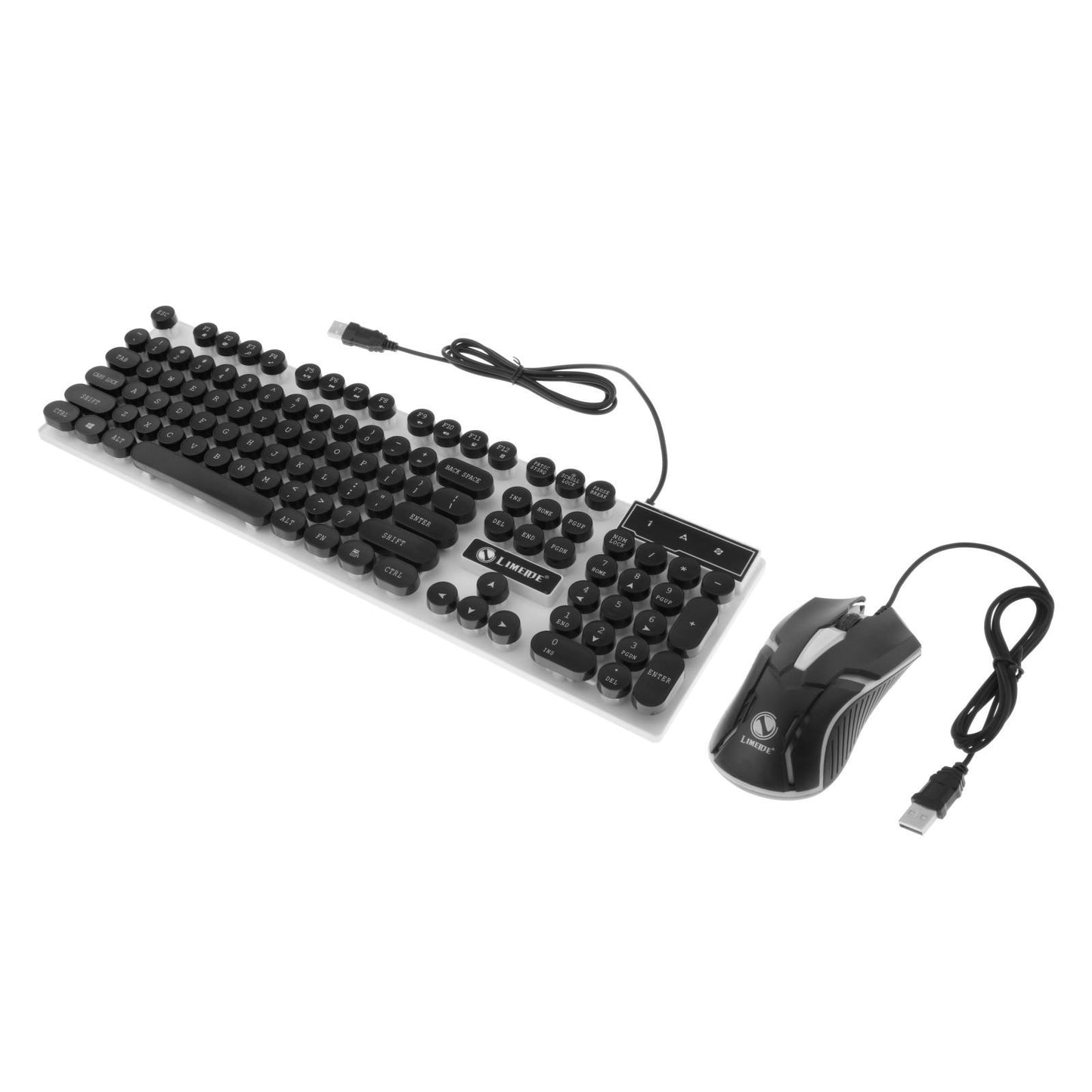 Wired Gaming Keyboard RGB Backlit Multimedia Keys punk  black