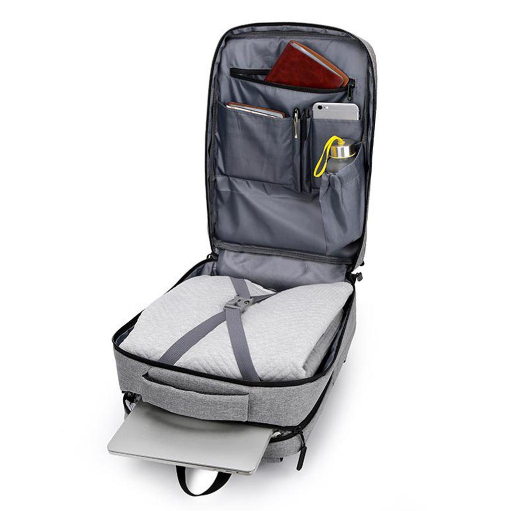 Laptop Backpack Business Travel Computer Bag w/ USB Charging Port  Gray