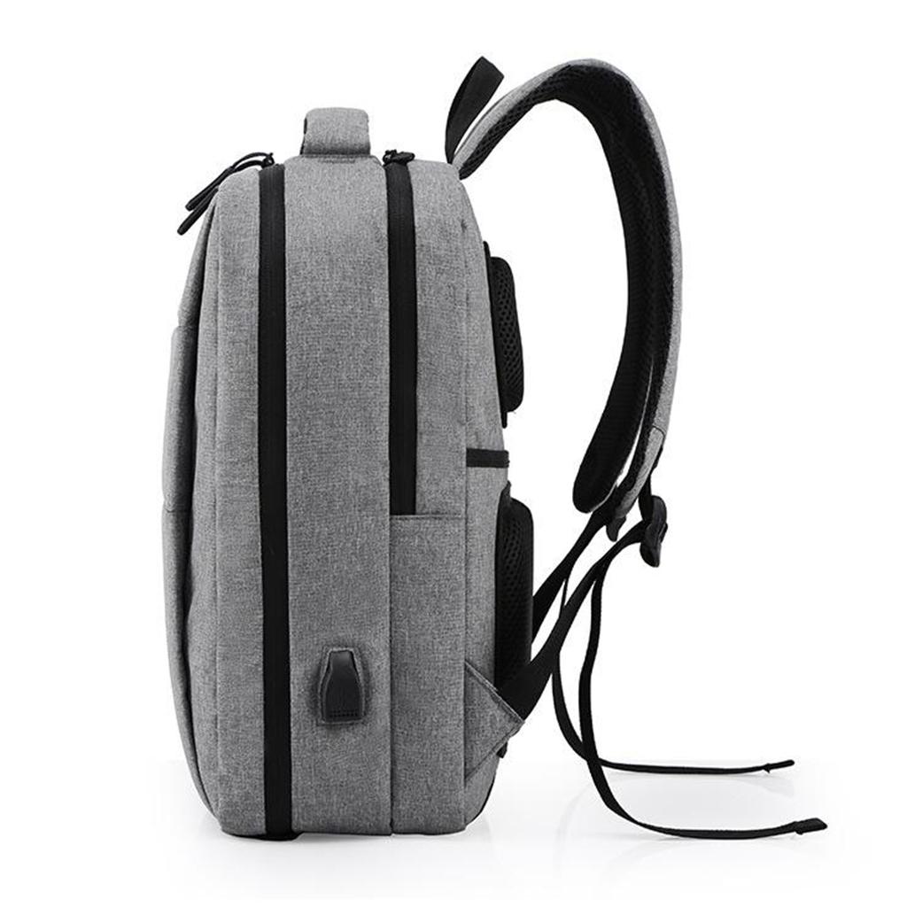 Laptop Backpack Business Travel Computer Bag w/ USB Charging Port  Gray