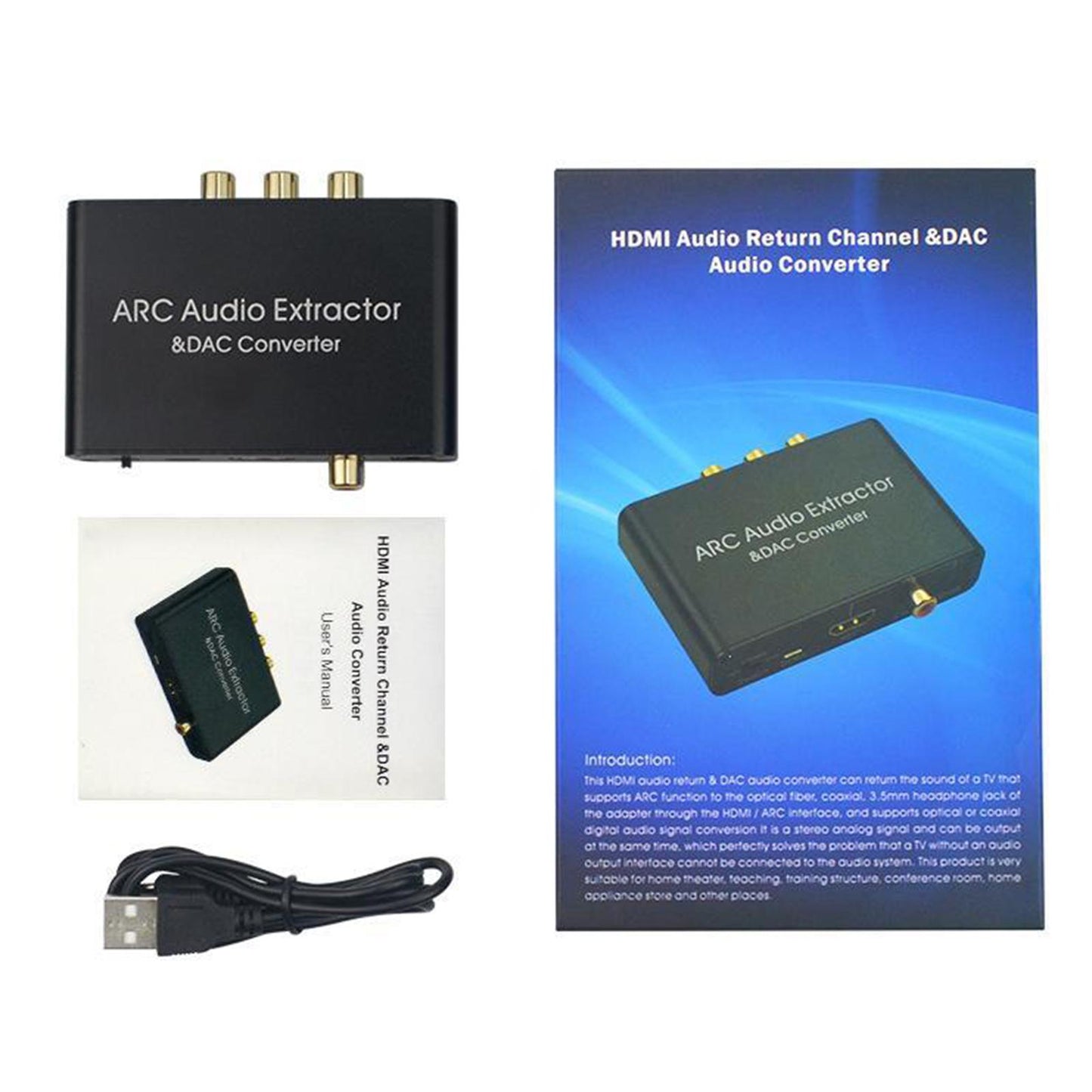 ARC Audio Extractor Adapter DAC Converter Selector 3.5mm L/R Stereo Audio