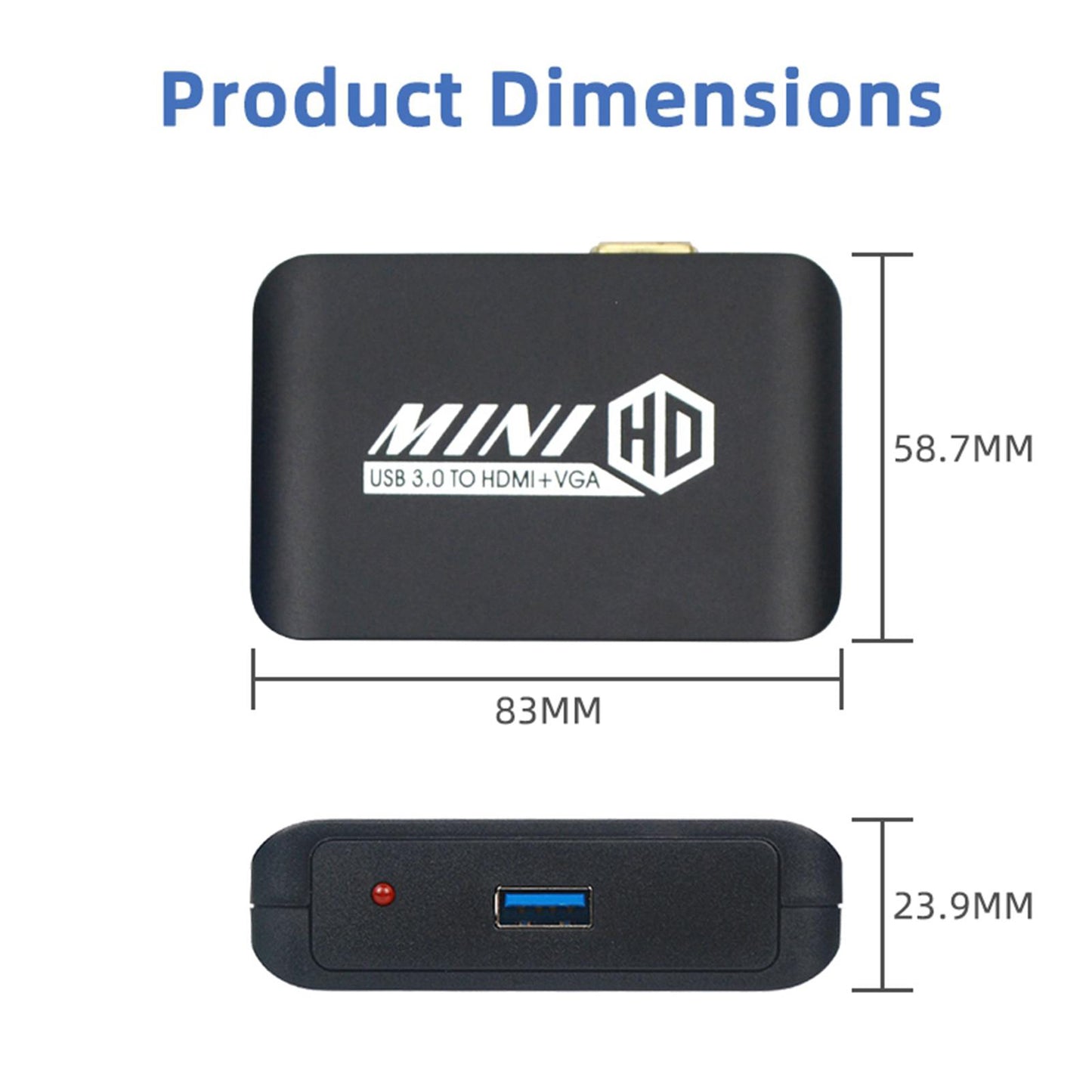 USB to HDMI + VGA Adapter Converter Switch Dual Display Output Compact