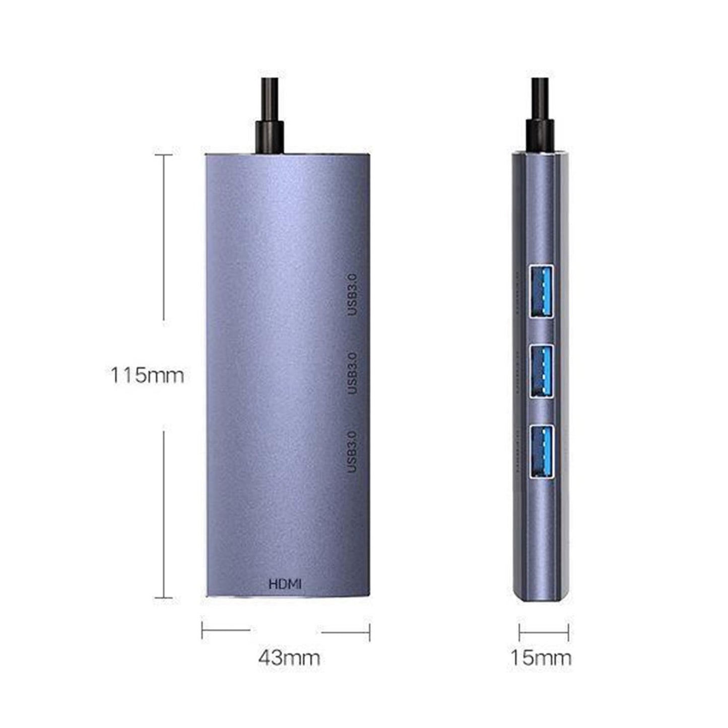 Type C to PD Charging USB-C 4K HDMI USB Hub Adapter Cable for Macbook