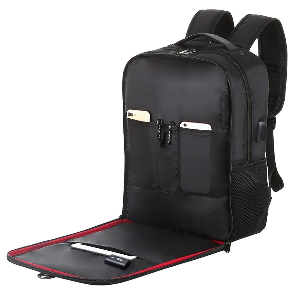 Nylon Solar Charger Backpack 14W Laptop 2 USB Hiking Bag Travel Outdoor