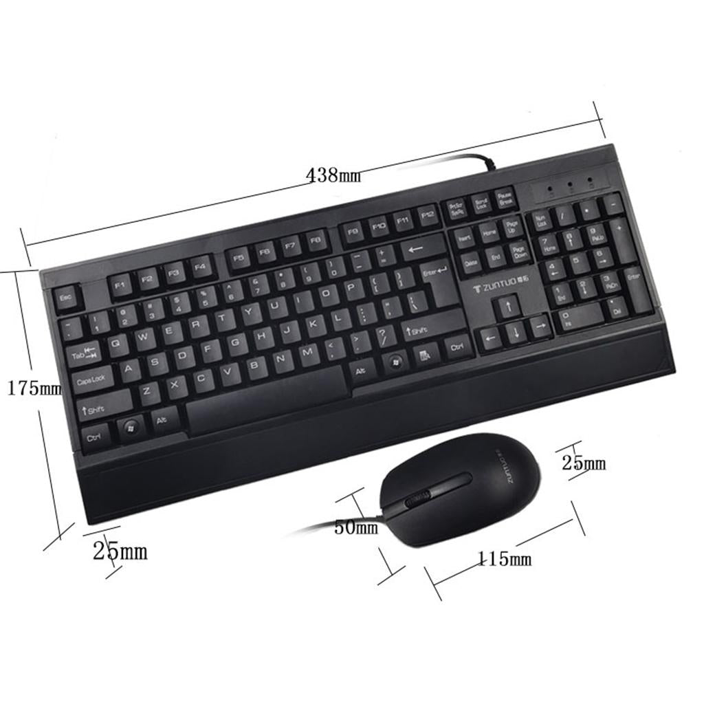 Full Size Corded Wired Keyboard and Mouse Set  Keyboard  Mouse  Combo