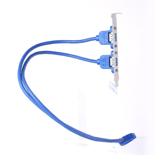 Dual 2 Ports USB 3.0 Back Panel to 20pin Header Cable with PCI Bracket