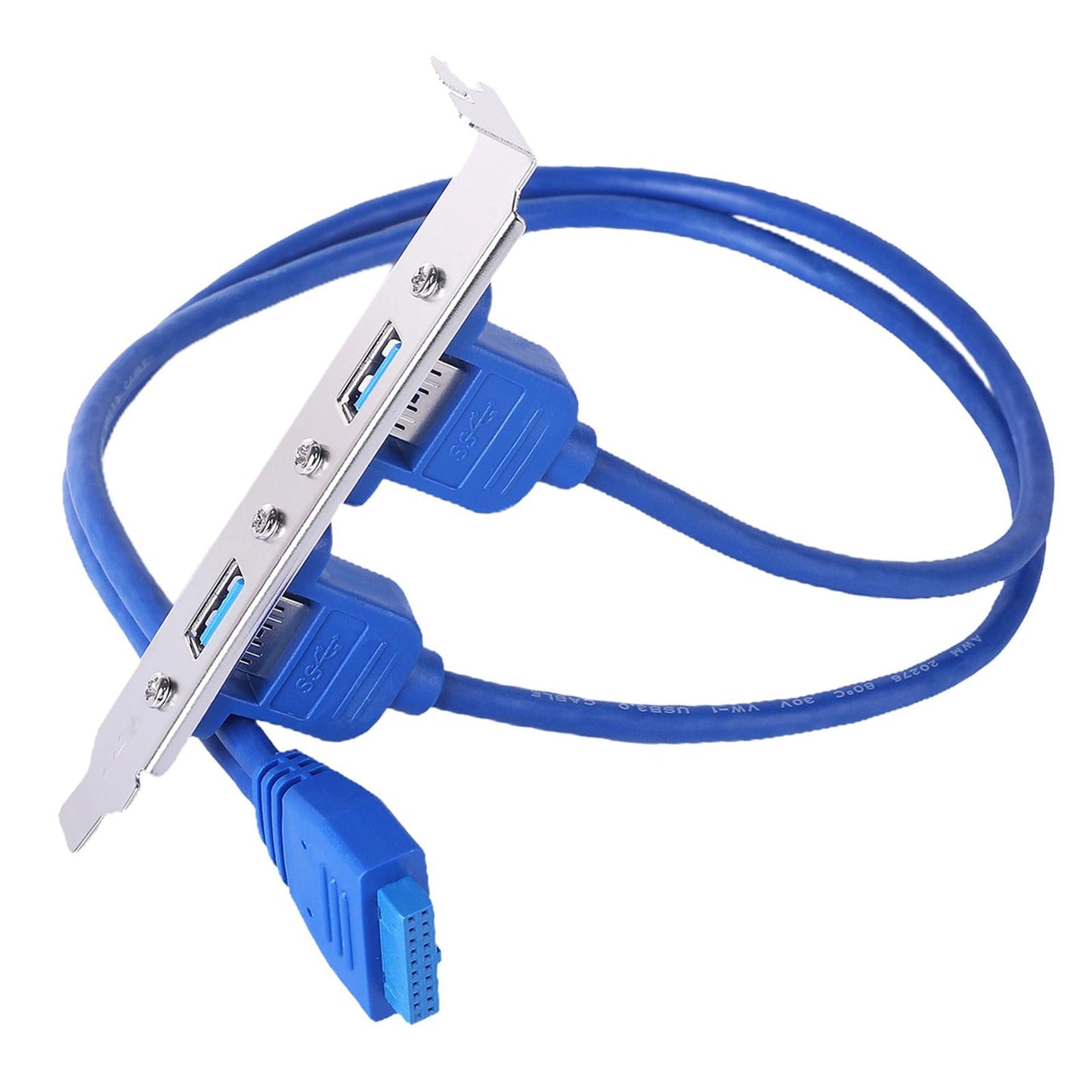 Dual 2 Ports USB 3.0 Back Panel to 20pin Header Cable with PCI Bracket