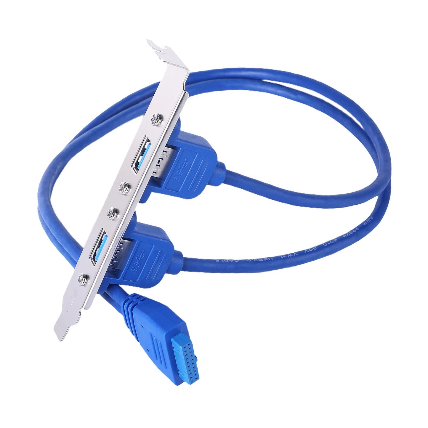 Dual 2 Ports USB 3.0 Back Panel to 20pin Header Cable with PCI Bracket