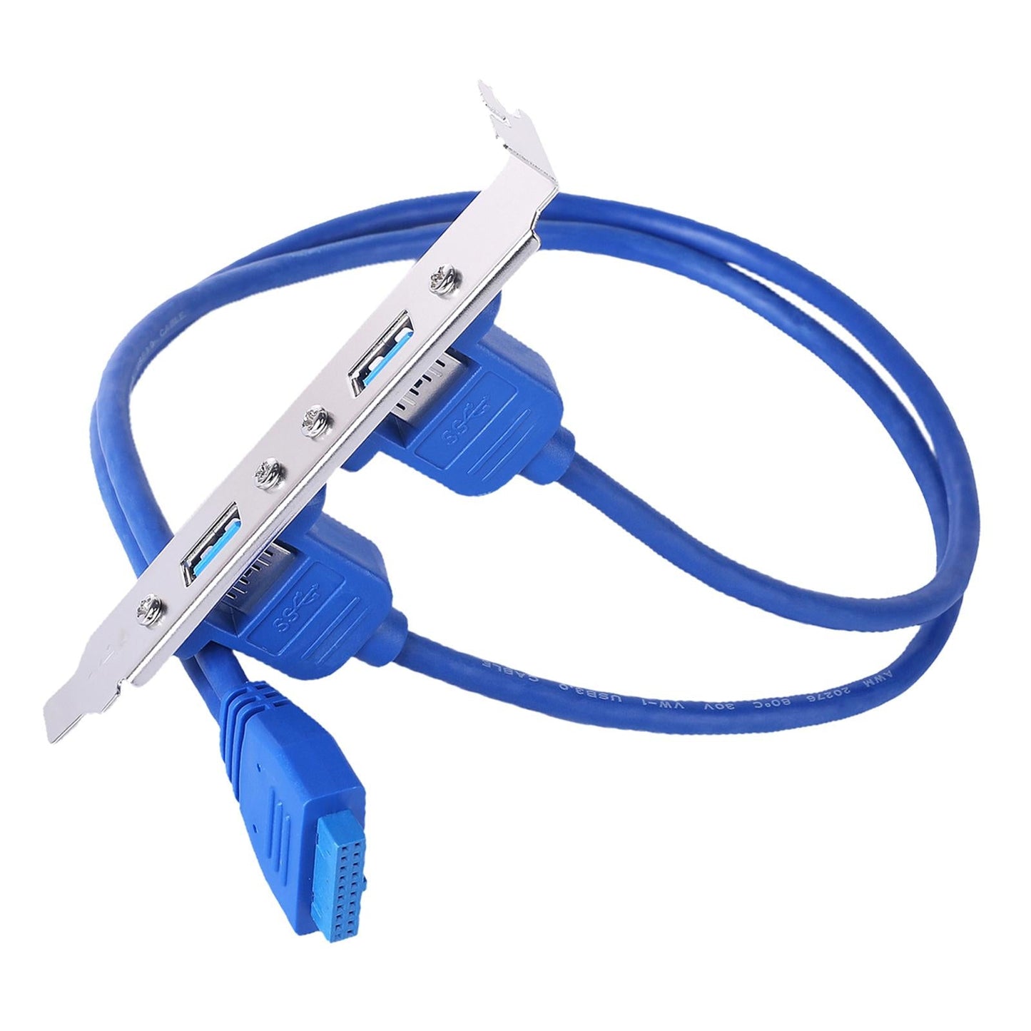 Dual 2 Ports USB 3.0 Back Panel to 20pin Header Cable with PCI Bracket
