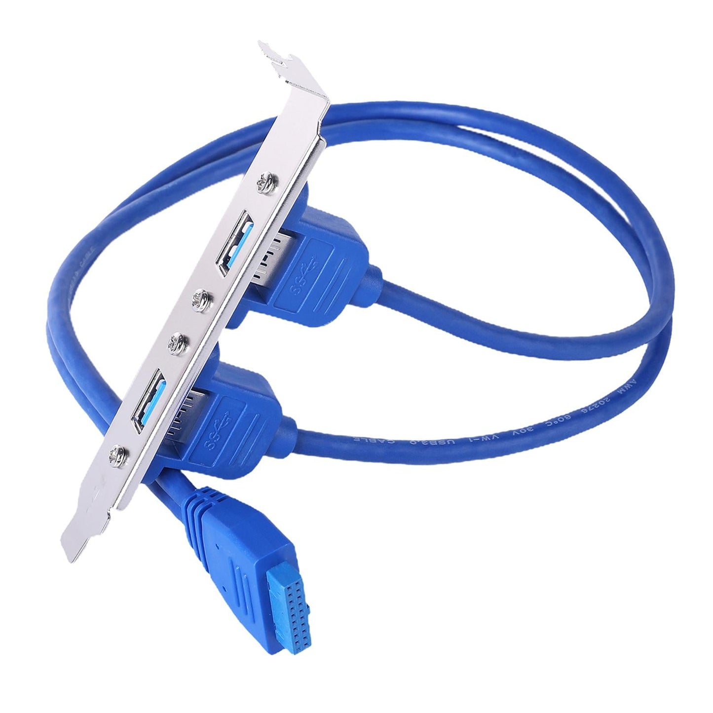 Dual 2 Ports USB 3.0 Back Panel to 20pin Header Cable with PCI Bracket