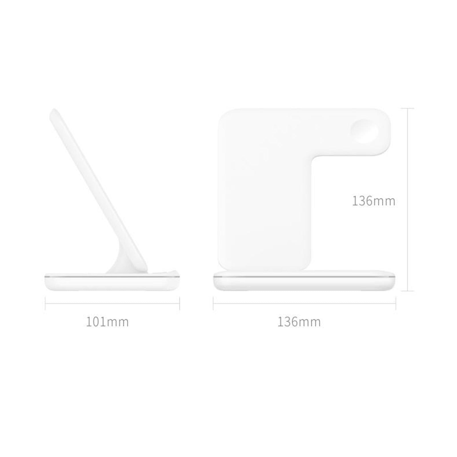 3 in 1 15W Wireless Fast Charging Station Charger Dock Stand for Phone Black