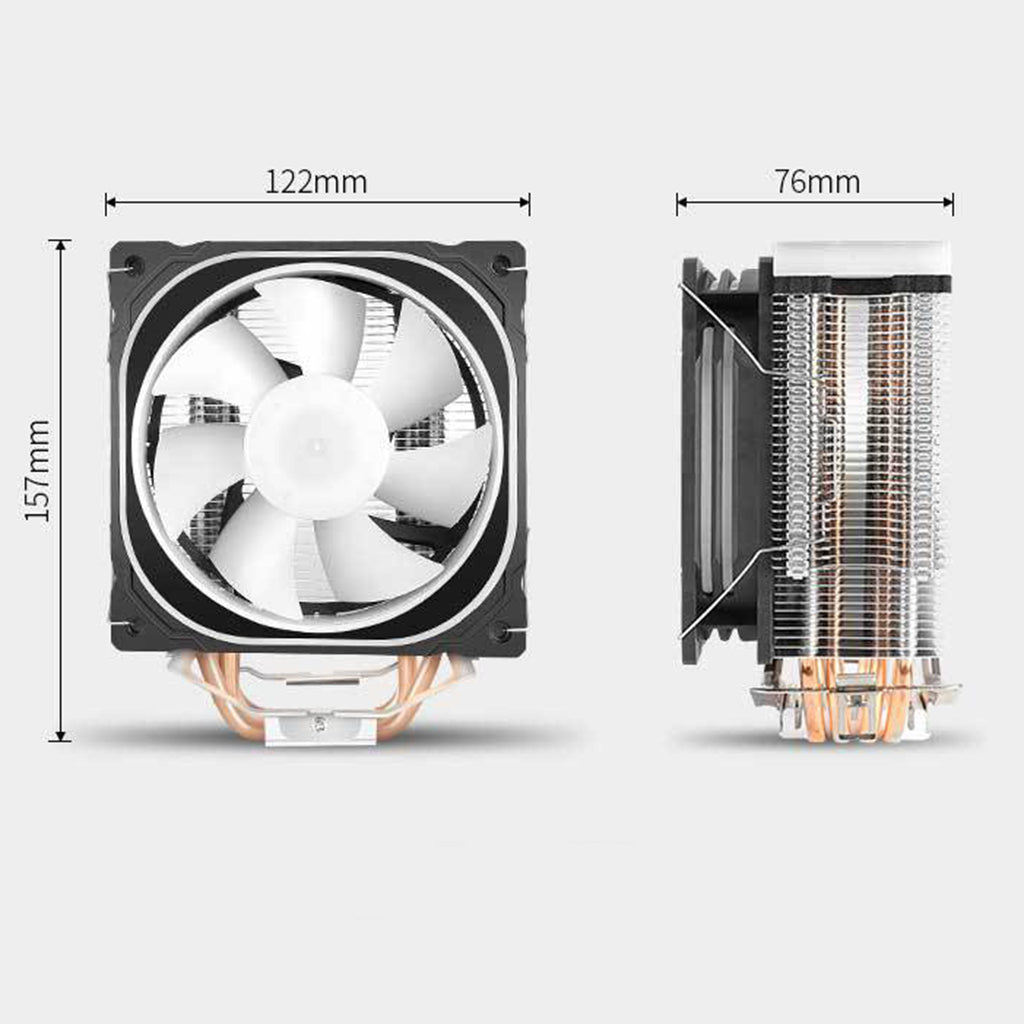 RGB CPU Cooler Fan 65.5 CFM 4pin for Intel LGA1156 /1155 /775 AM2 AM2+ AM4