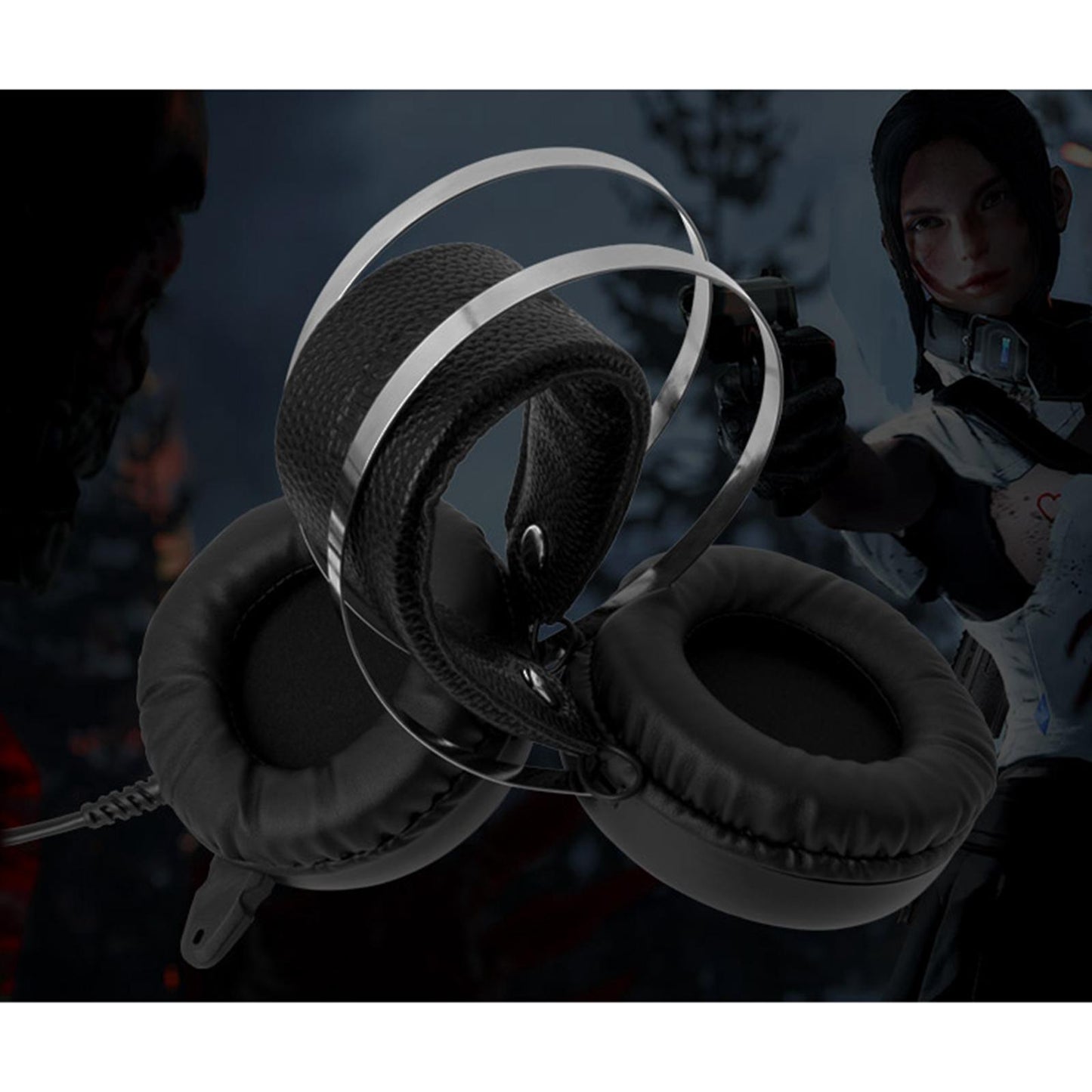 LED Wired Gaming Headset Deep Bass with Mic For PS4 PC 3.5mm Long Mic