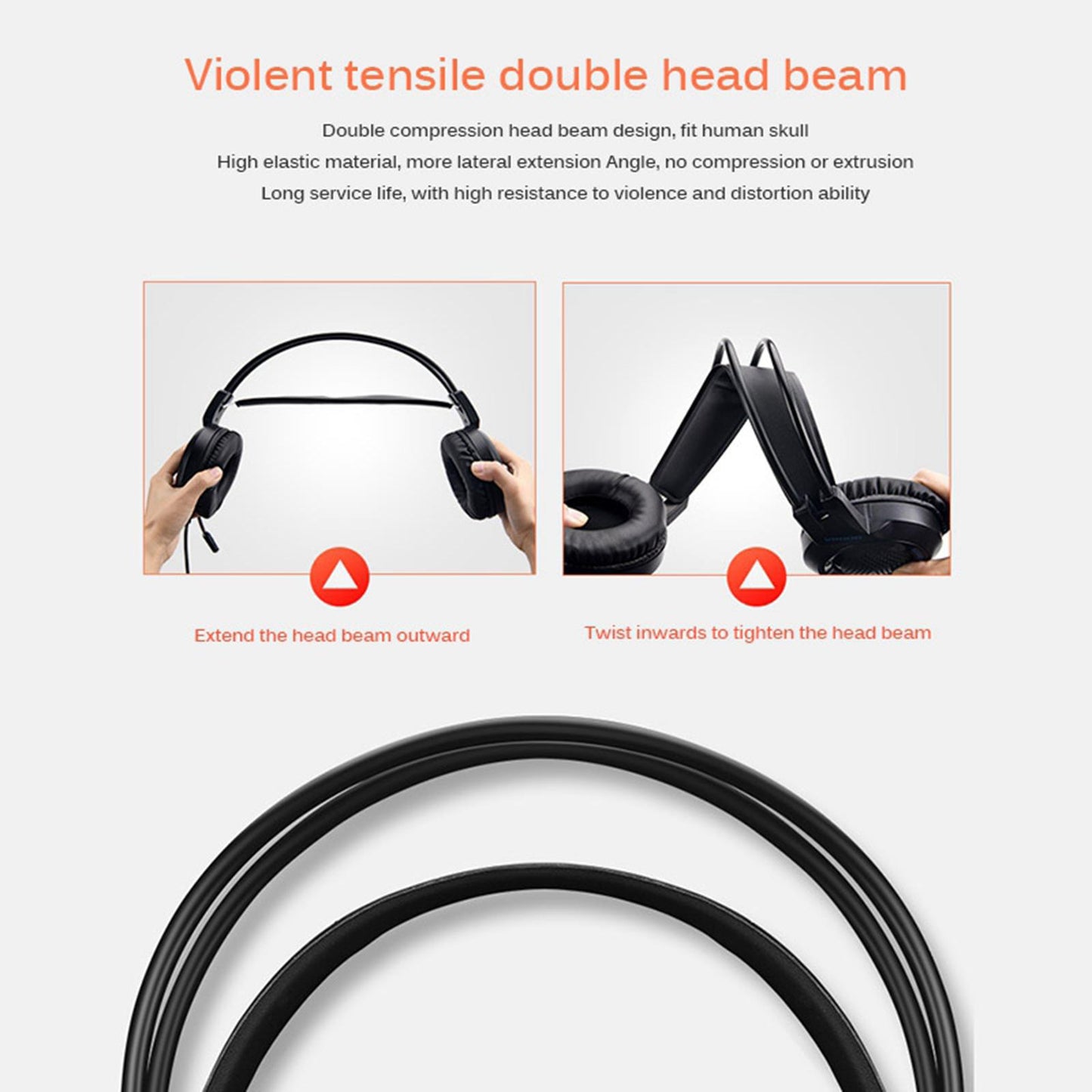 LED Colorful Over Ear Gaming Headset Earpiece for Gamer Black with AUX