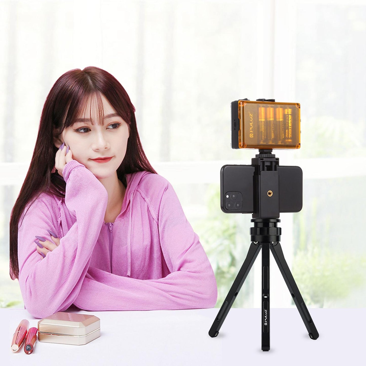 Adjustable Travel Quick Release Tabletop Mini Tripod Stand Black